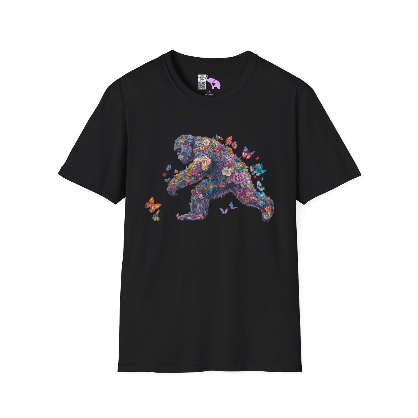 Flowers & Butterflies Bigfoot Adult T-shirt