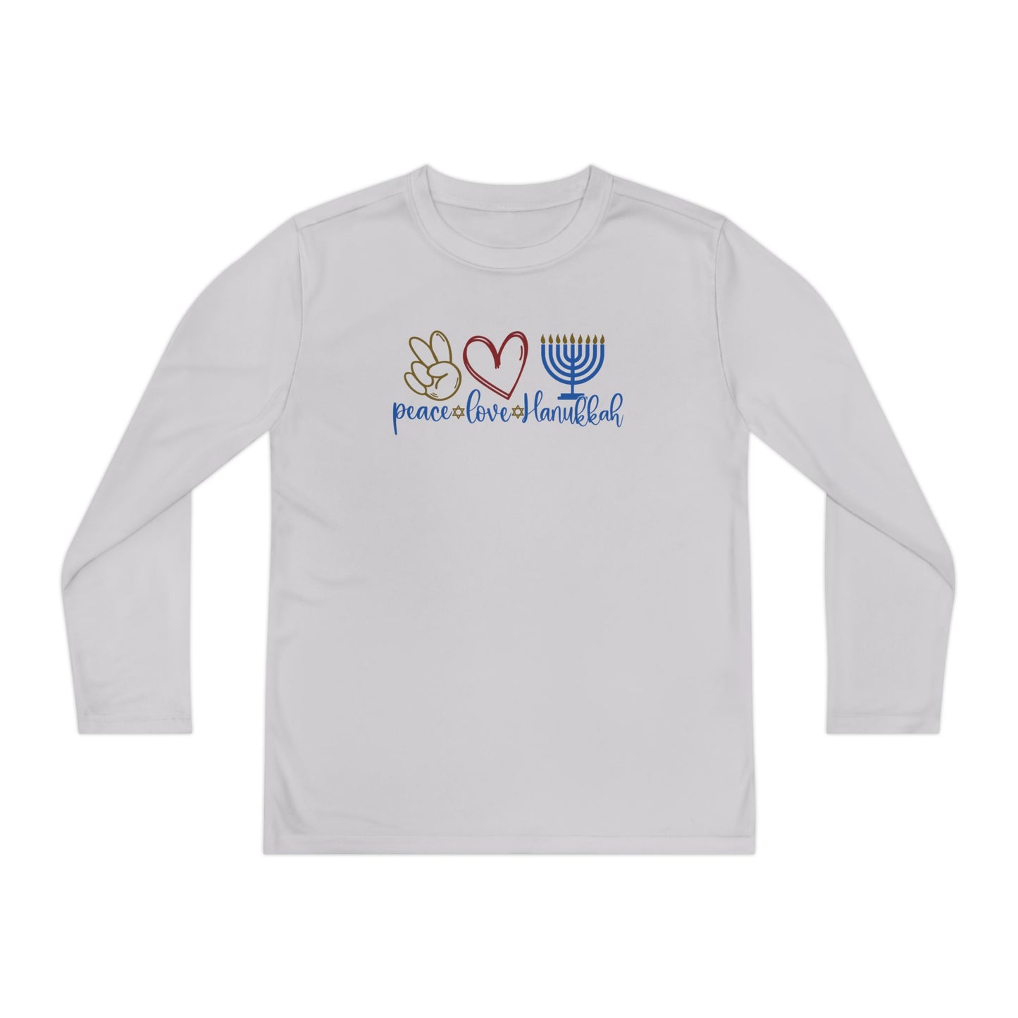 Peace Love Hanukkah Youth Long Sleeve Tee
