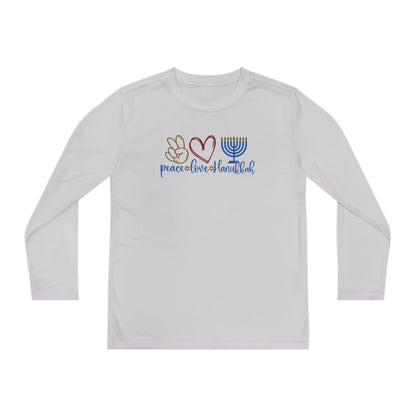 Peace Love Hanukkah Youth Long Sleeve Tee