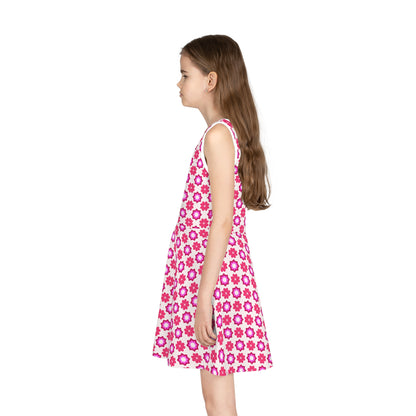Rosy Star Garden Girls' Sleeveless Sundress