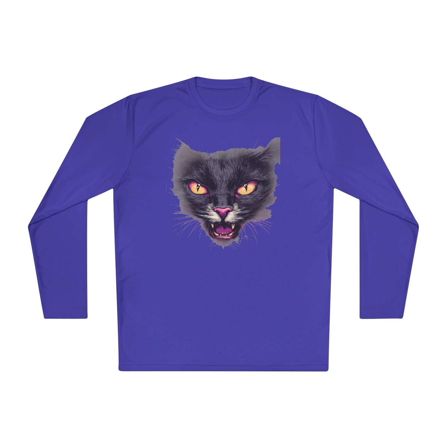 Black Cat Face Adult Long Sleeve Tee