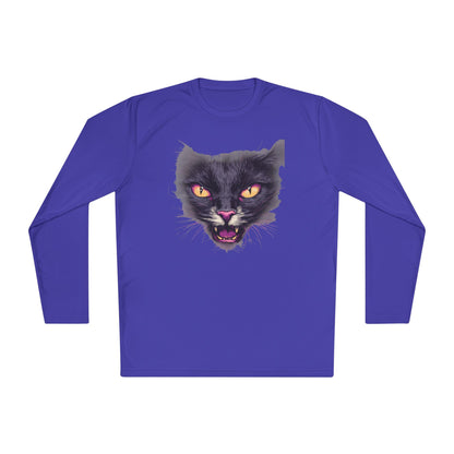 Black Cat Face Adult Long Sleeve Tee