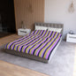 Midnight Pop Stripes Microfiber Duvet Cover