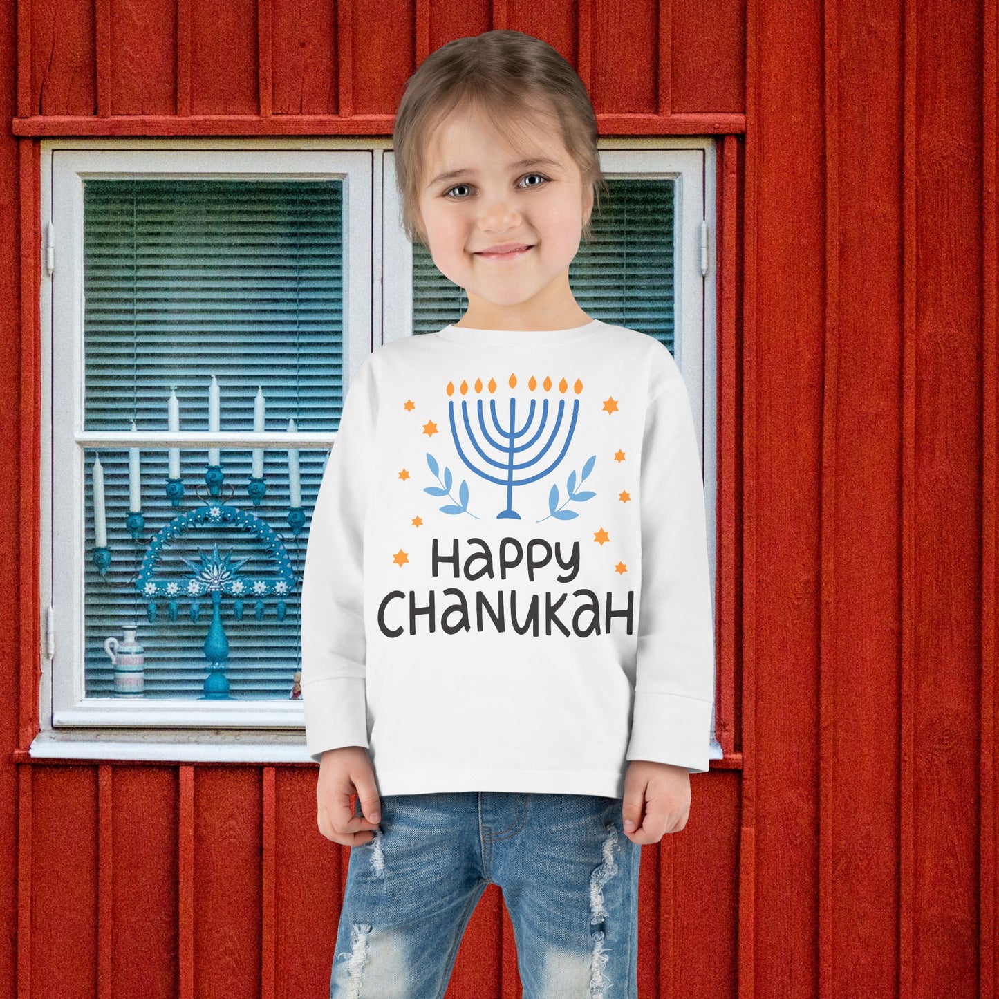 Happy Chanukah Toddler Long Sleeve Tee