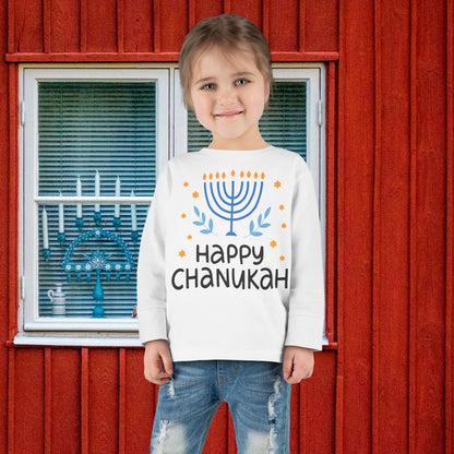 Happy Chanukah Toddler Long Sleeve Tee