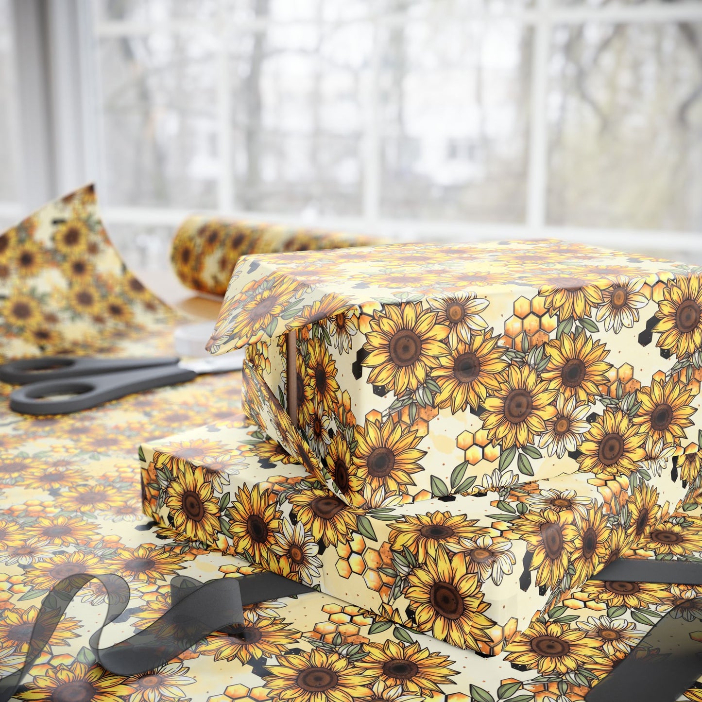 Honecombs & Sunflowers Wrapping Paper