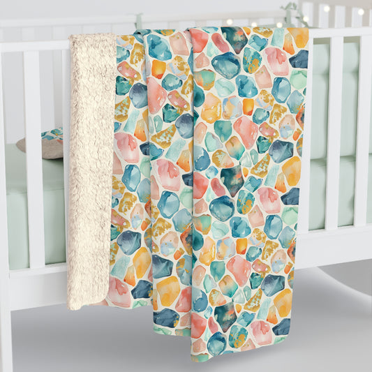 Ocean Pebble Drift Fleece Blanket