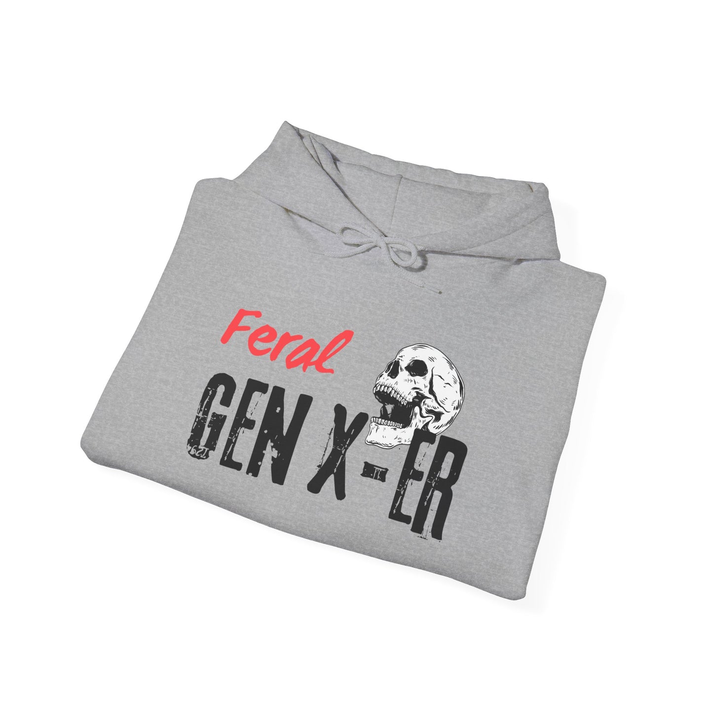 Feral Gen-Xer Skull Heavy Blend™ Hooded Sweatshirt