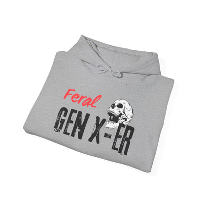 Feral Gen-Xer Skull Heavy Blend™ Hooded Sweatshirt