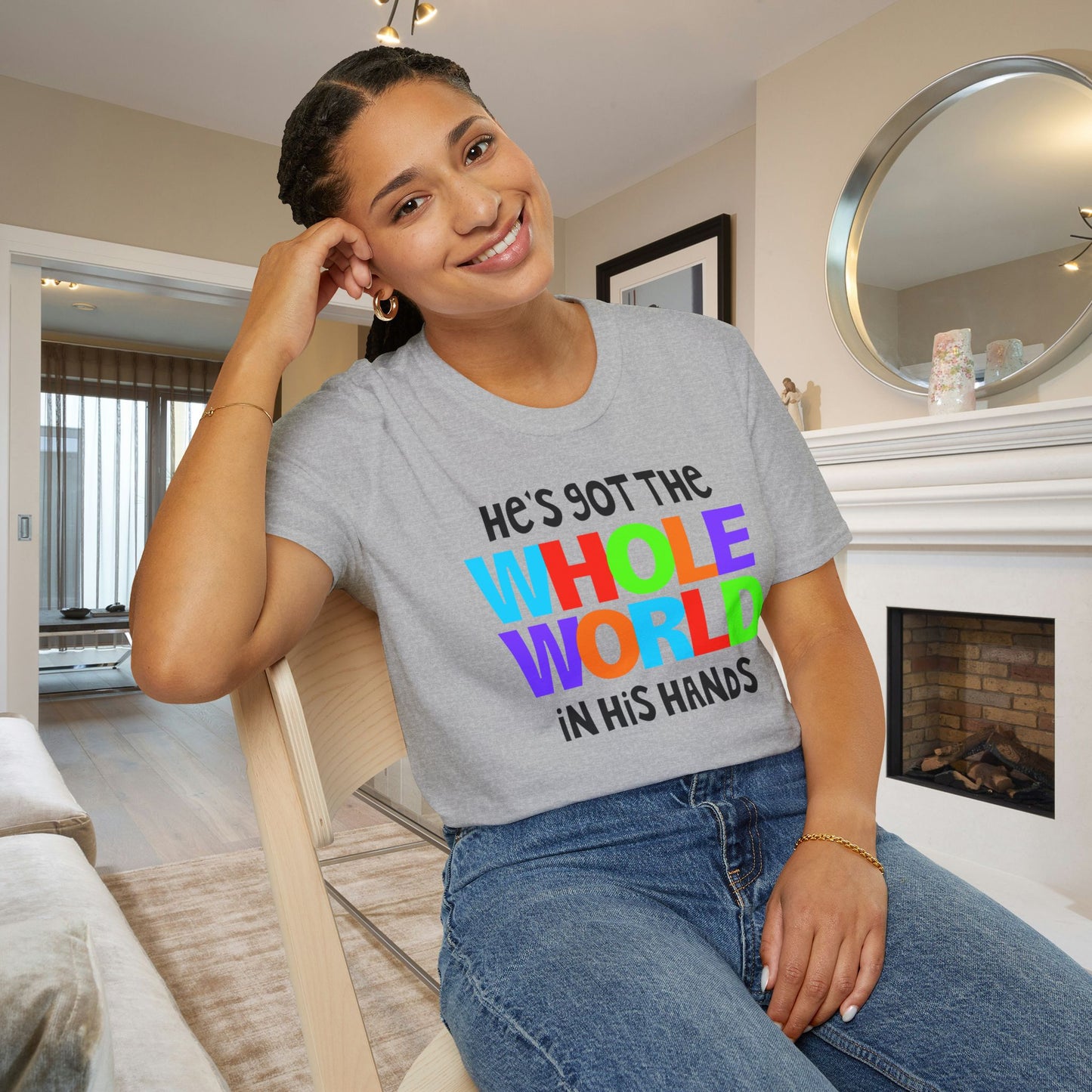 He's Got The Whole World In His Hands Adult T-shirt