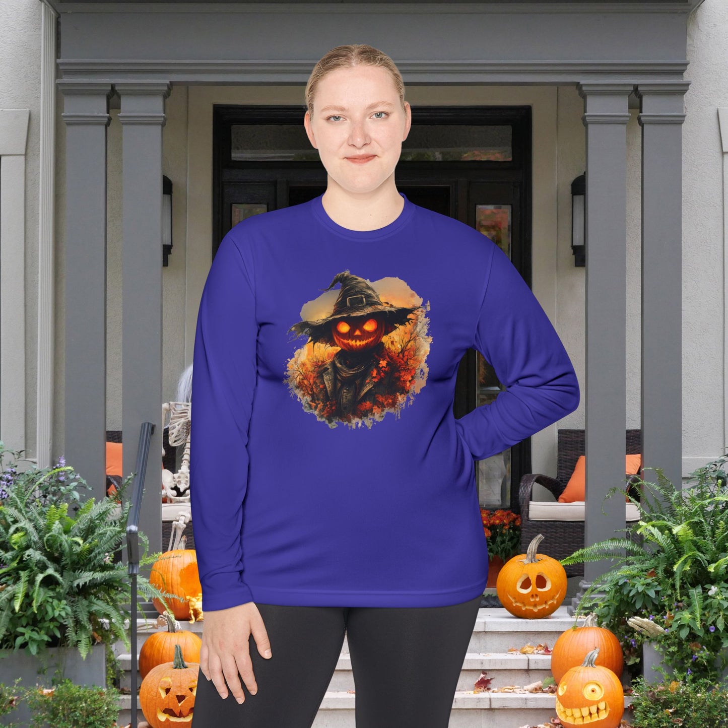 Halloween Scarecrow 4 Adult Long Sleeve Tee