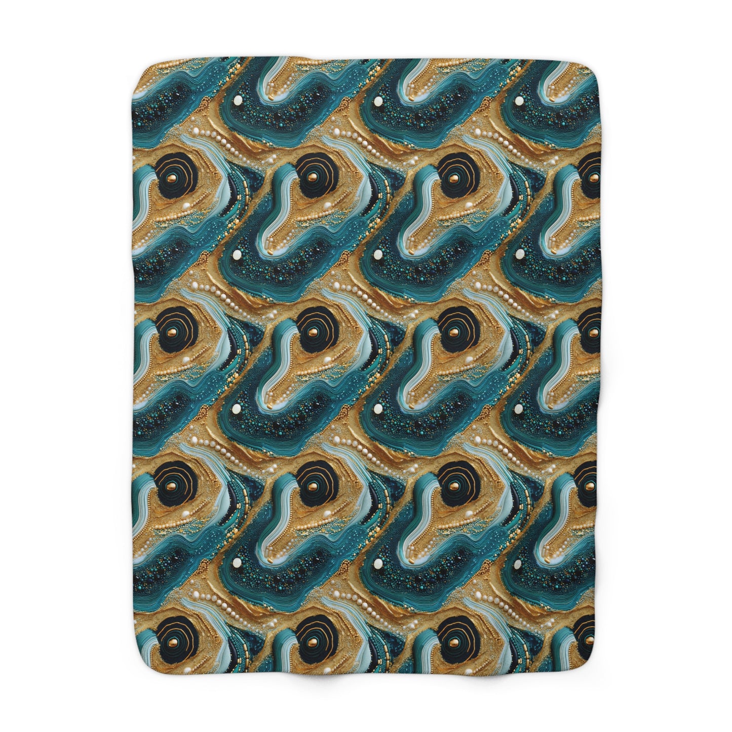Gilded Ocean Veins Fleece Blanket