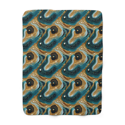 Gilded Ocean Veins Fleece Blanket