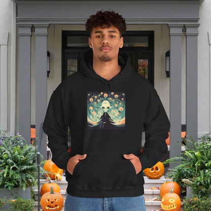 Creepy Ghost 10 Heavy Blend™ Hooded Sweatshirt
