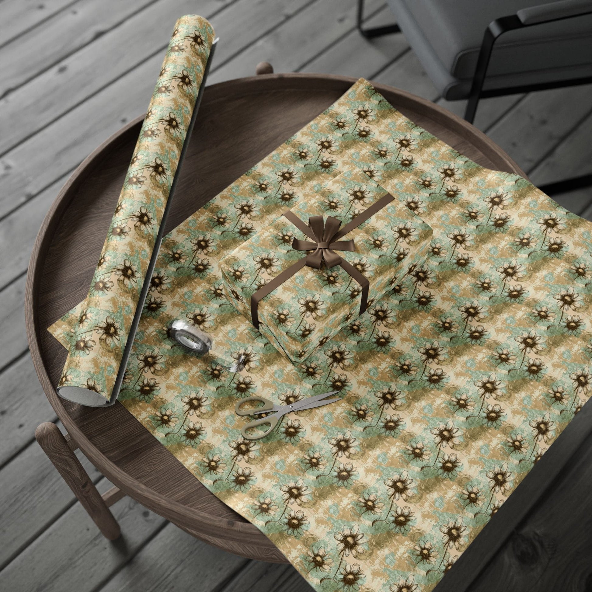 Worn Meadow Daisies Wrapping Paper