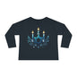 Star & Flame Hanukkah Toddler Long Sleeve Tee