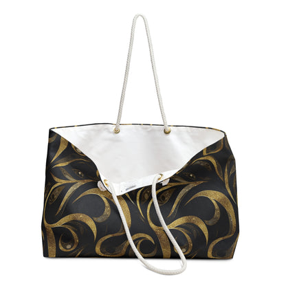 Golden Noir Swirl Weekender Bag