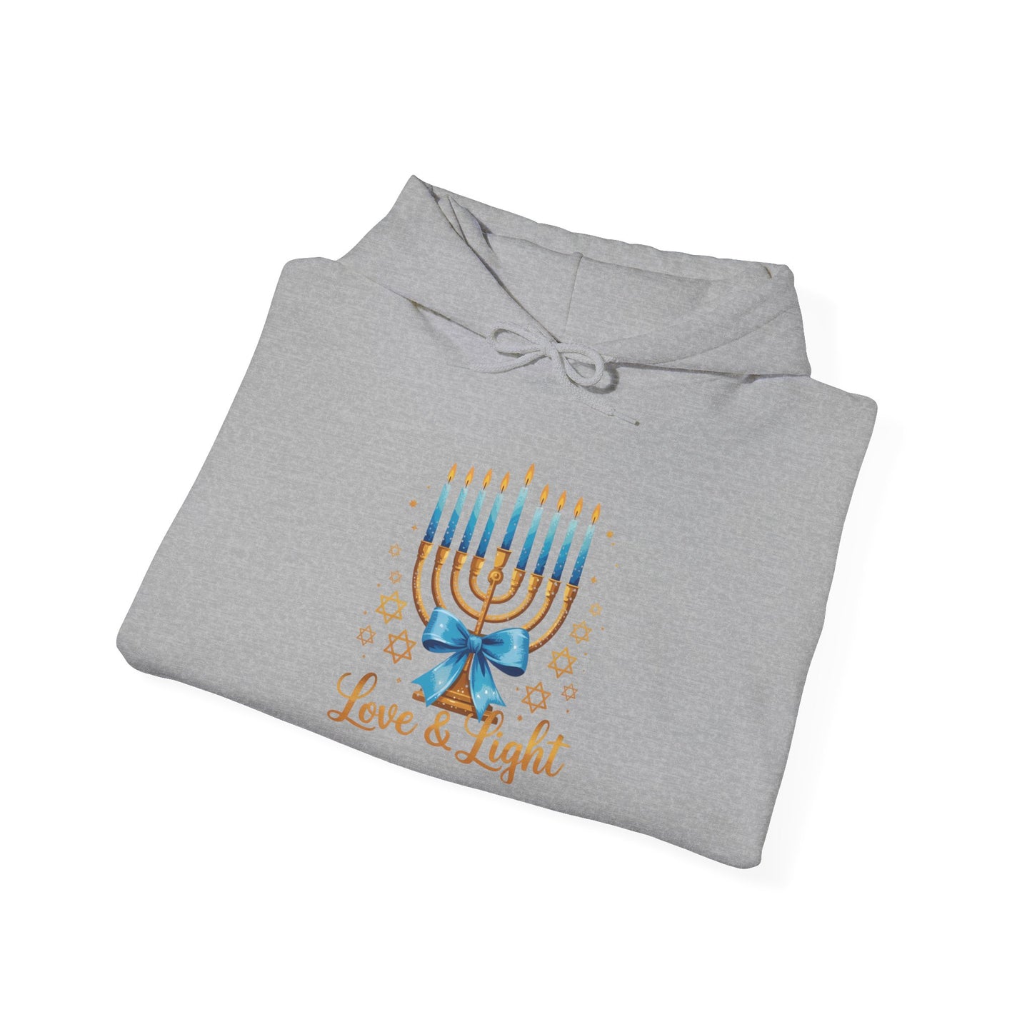 Love & Light Menorah Adult Heavy Blend™ Hooded Sweatshirt