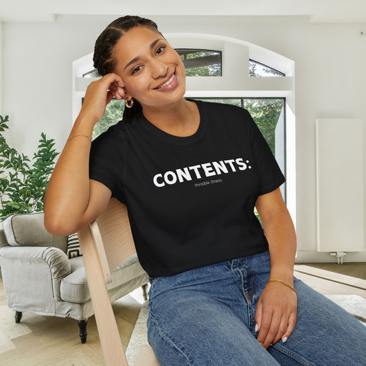 Contents: Invisible Illness Adult T-shirt