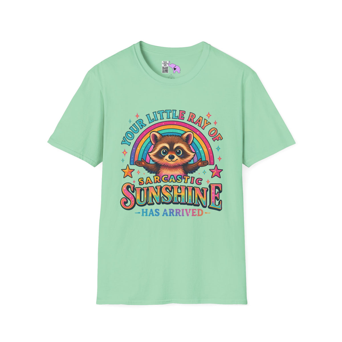 Your Little Ray of Sarcastic Sunshine is Here (Racoon) Adult T-shirt