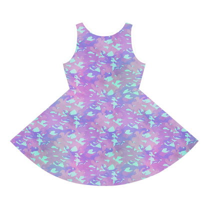 Lavender Mist Camo Girls' Sleeveless Sundress