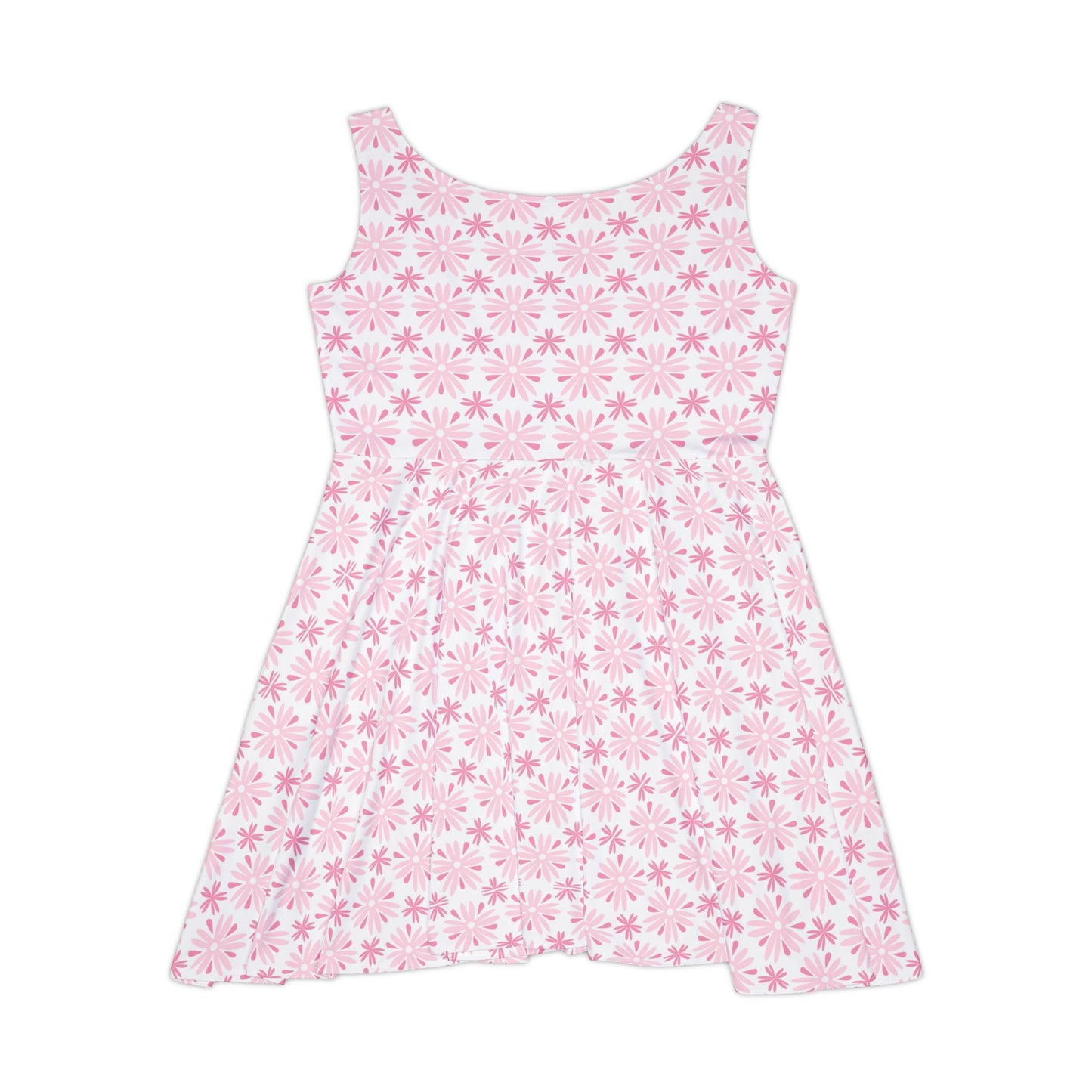 Pink Daisies Women's Skater Dress - Fun Spring Floral Dress for Every Occasion