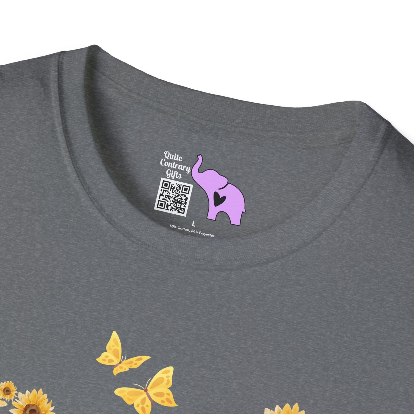 Sunflower Heart & Butterflies Adult T-shirt