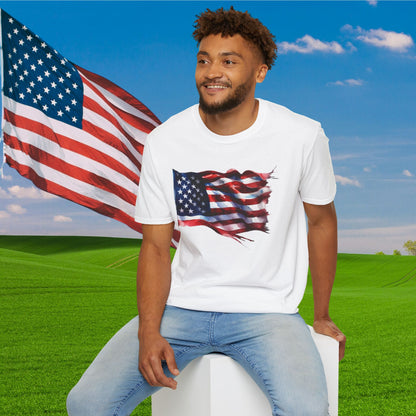 Distressed American Flag Adult T-shirt