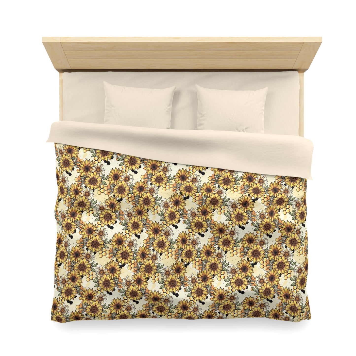 Honeycombs & Sunflowers Microfiber Duvet Cover