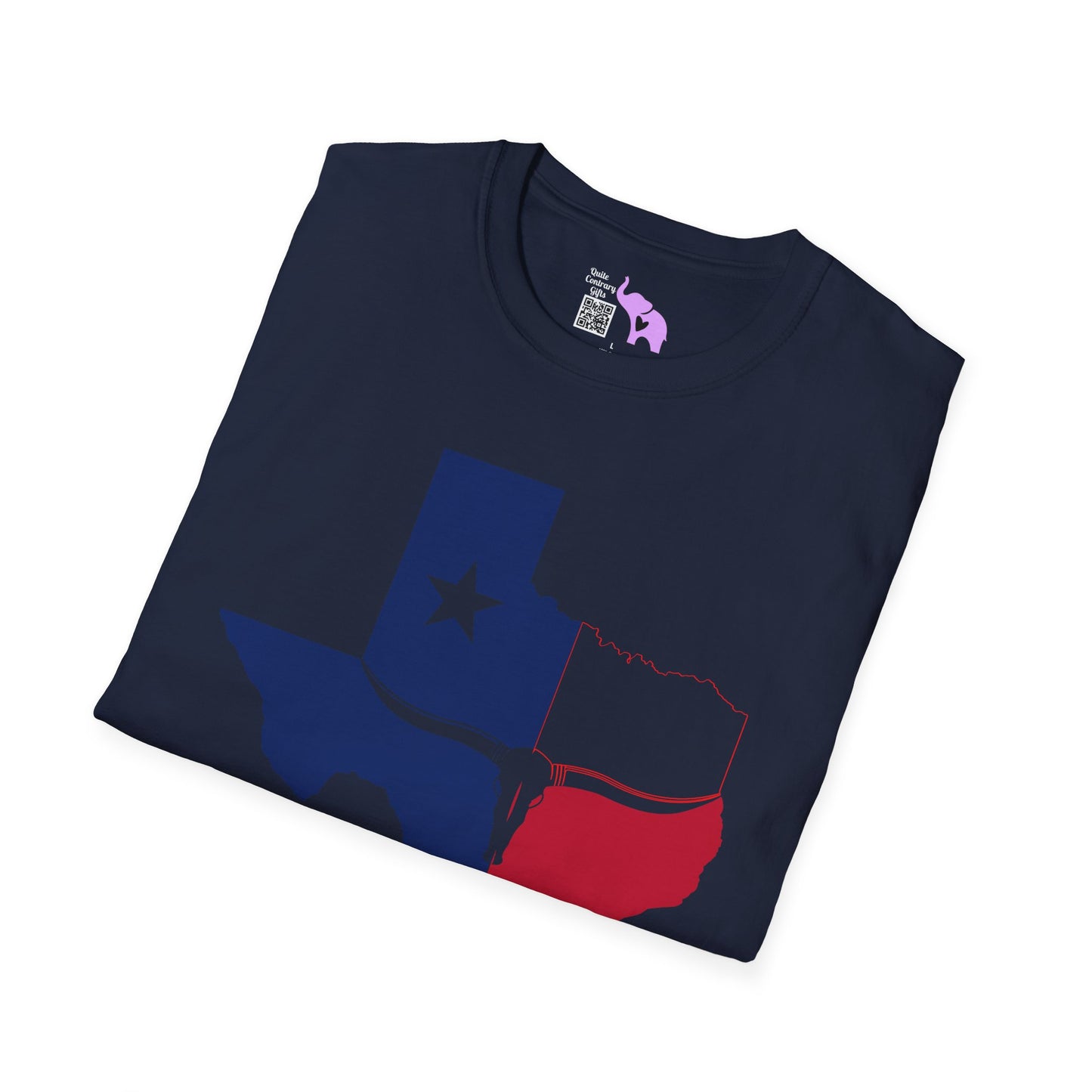 Texas Flag w/Longhorn Adult T-shirt