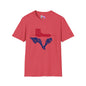 Red & Blue Texas Longhorn Adult Tshirt