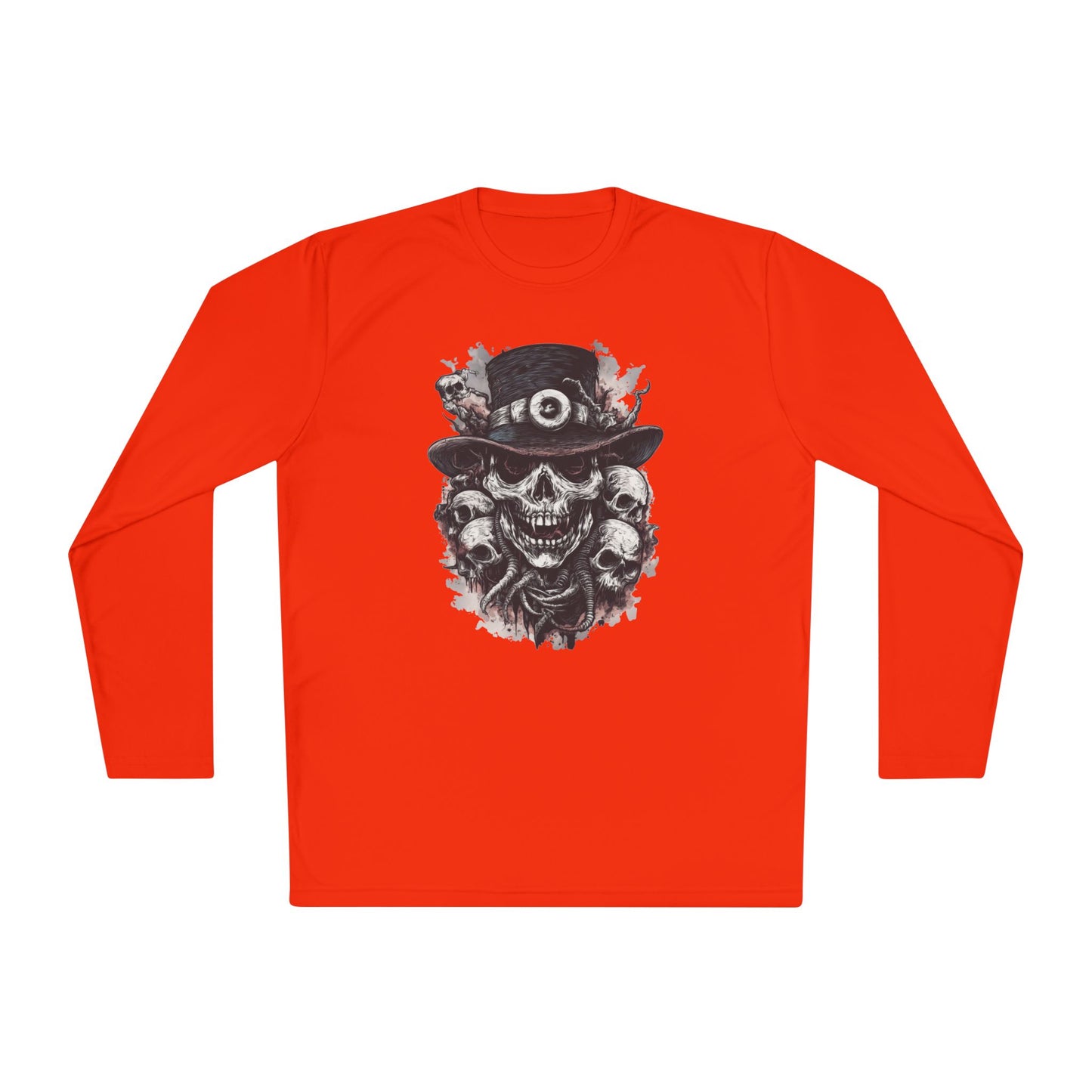 Creepy Skull w/Top Hat Adult Long Sleeve Tee