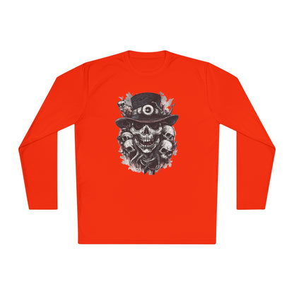 Creepy Skull w/Top Hat Adult Long Sleeve Tee