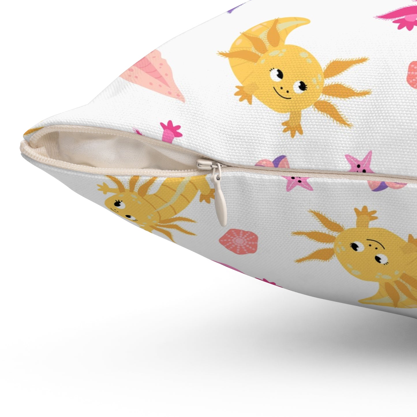 Axolotl Whimsy Throw Pillow