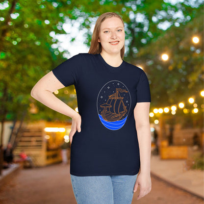 Vintage Viking Ship Adult T-shirt