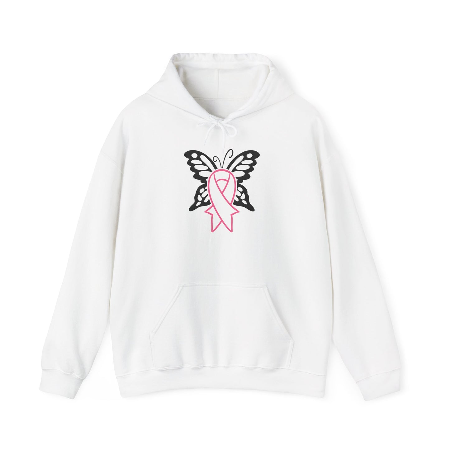 Butterfly Pink Support Ribbon Adult Heavy Blend™ Hoodie