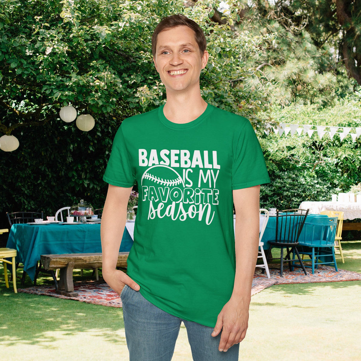 Baseball Is My Favorite Season Adult T-shirt