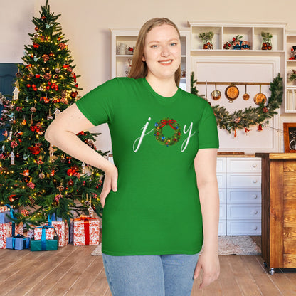 Joy with Wreath Adult T-shirt