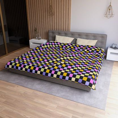 Joyful Checkerboard Microfiber Duvet Cover