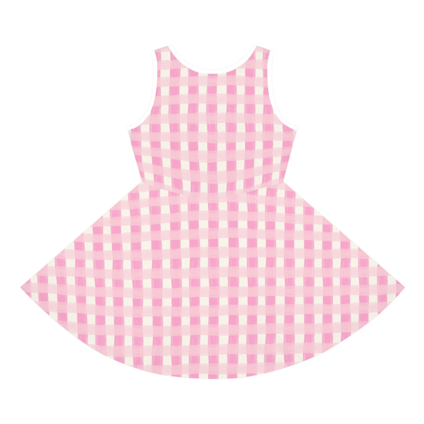 Dreamy Rose Gingham Girls' Sleeveless Sundress