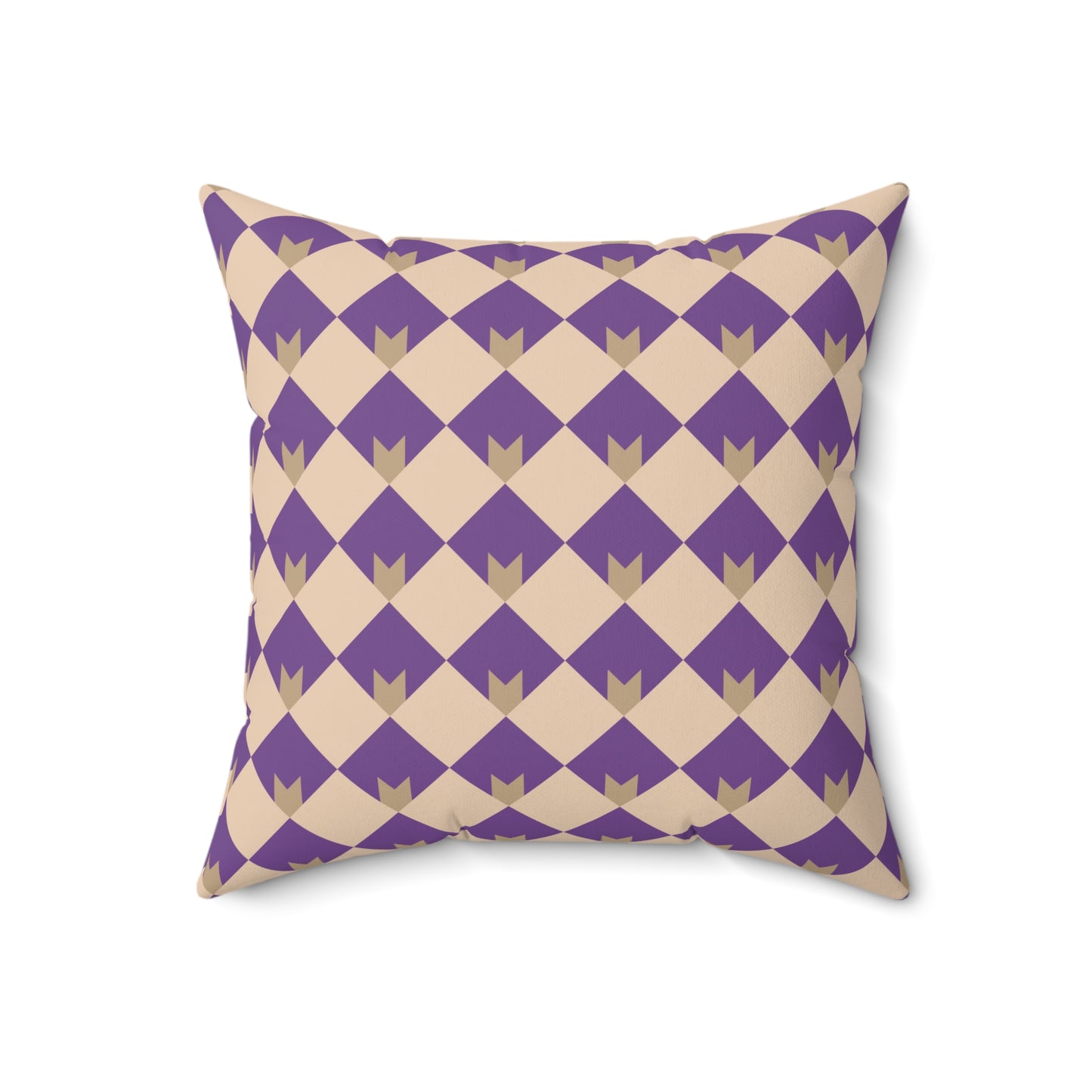Diamond Bloom-Amethyst & Cream Throw Pillow