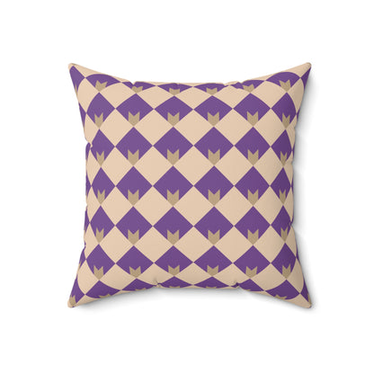 Diamond Bloom-Amethyst & Cream Throw Pillow