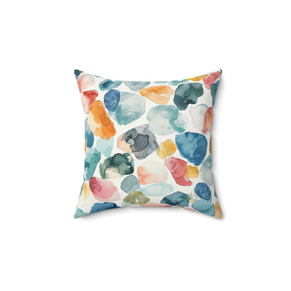 Watercolor Pebble Terrazzo Throw Pillow
