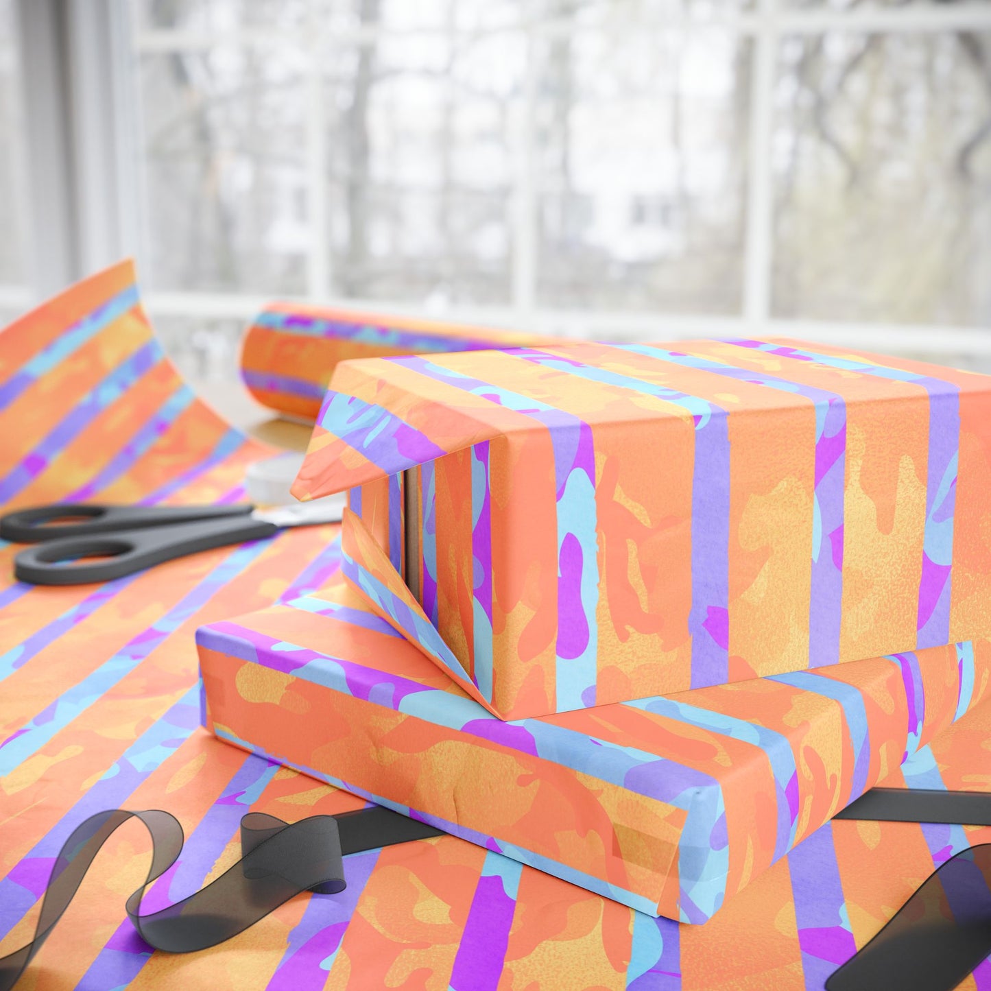 Split Spectrum Camo Wrapping Paper