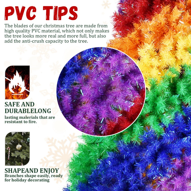 Colorful Rainbow Christmas Tree 6FT/7.5ft