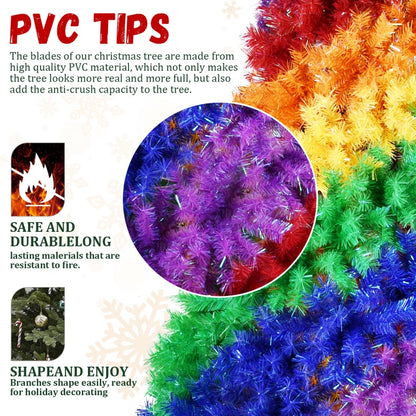 Colorful Rainbow Christmas Tree 6FT/7.5ft