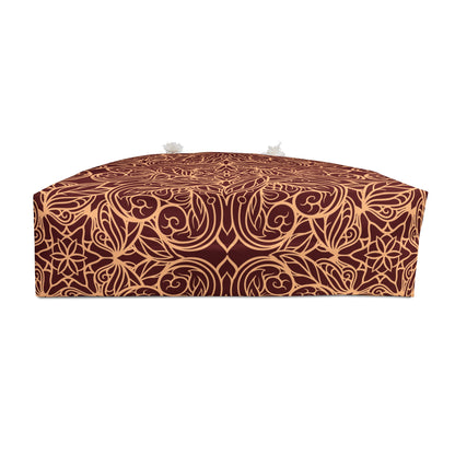 Golden Crimson Star Mandala Weekender Bag