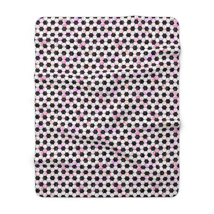 Pink Soccer Fever Fleece Blanket