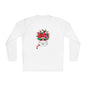 White Candy Cane Kitten Adult Long Sleeve Tee