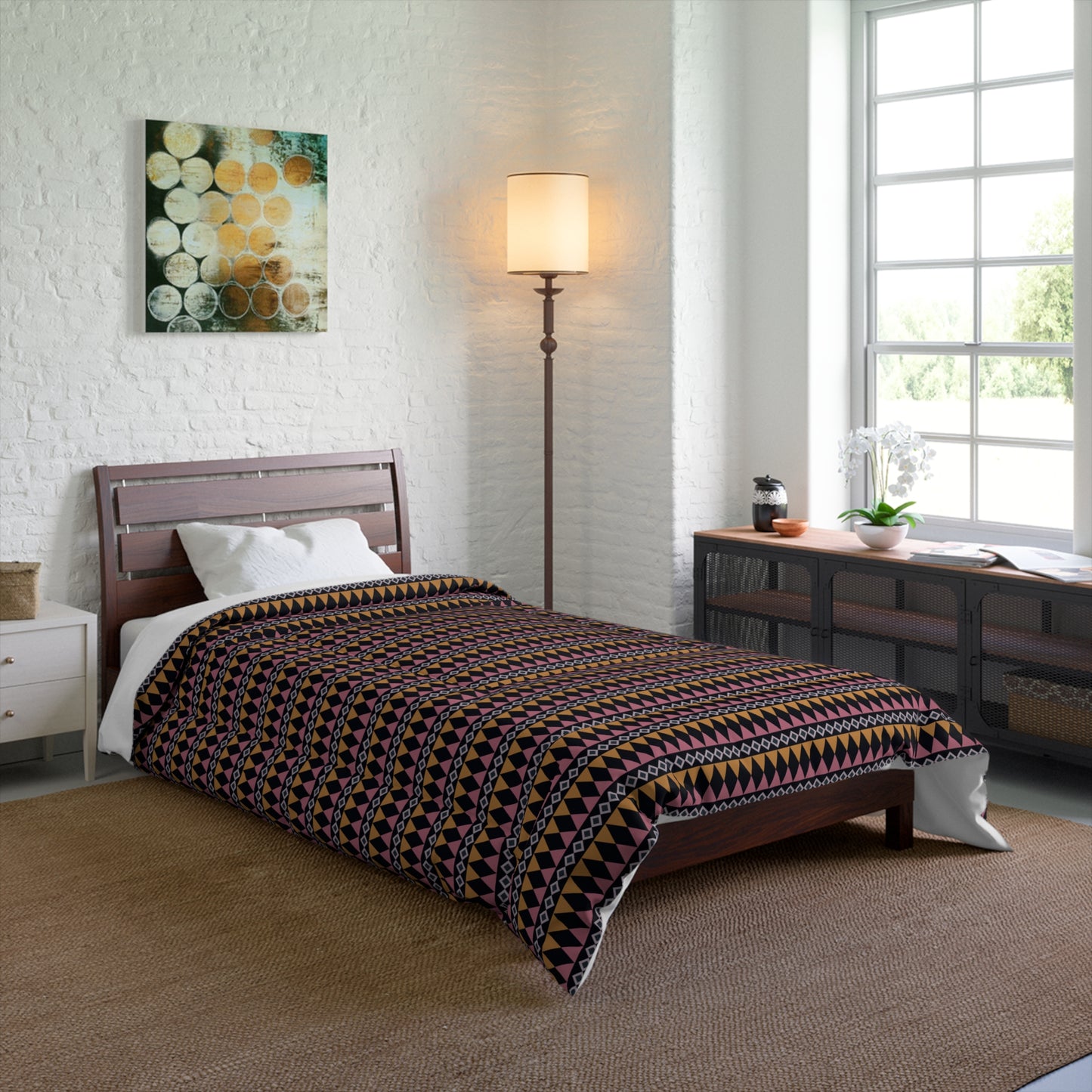 Midnight Clay Cairn Stripes Basic Bedding Set